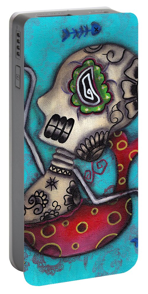 Day Of The Dead Portable Battery Charger featuring the painting Sirena I by Abril Andrade