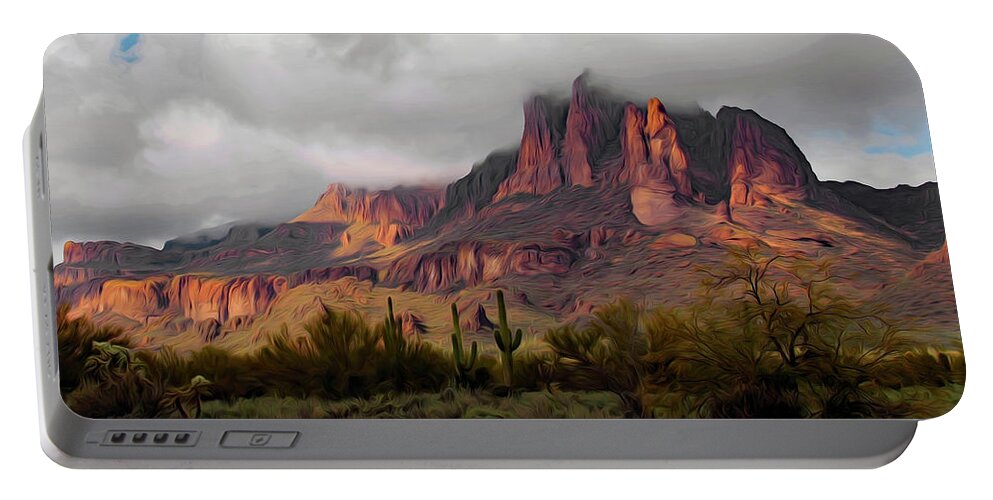Arizona Portable Battery Charger featuring the digital art Sisters Three by Hans Brakob