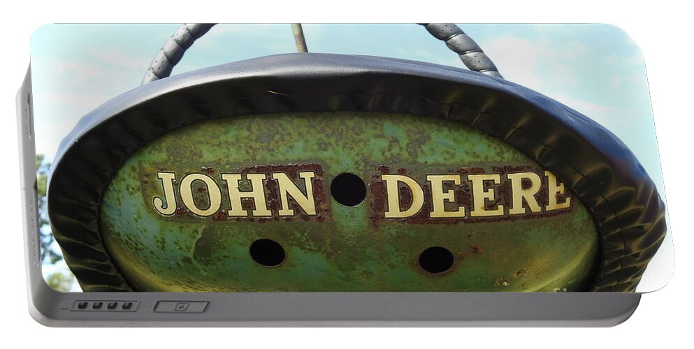 John Deere Tractor Portable Battery Charger featuring the photograph Sit on my John Deere - Tractor 782 by Ella Kaye Dickey