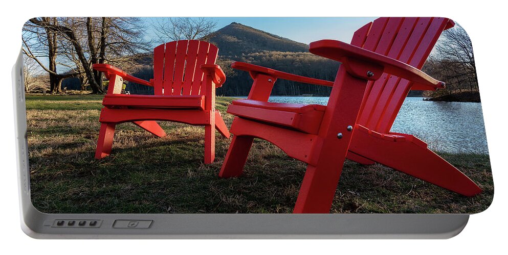 Portable Battery Charger featuring the photograph Sitting by the lake by Steve Hurt