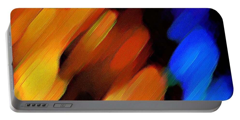 Abstract Portable Battery Charger featuring the painting Sivilia 3 Abstract by Donna Corless