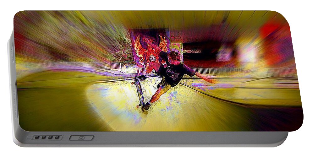 Skate Portable Battery Charger featuring the photograph Skateboarding by Lori Seaman