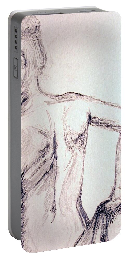 Woman Portable Battery Charger featuring the drawing Sketch Class 2 by Julie Lueders 