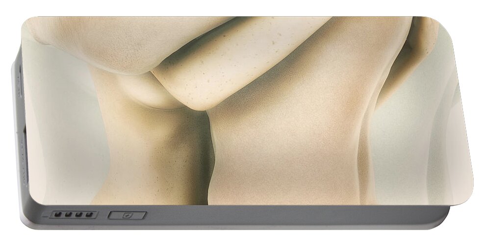 3d Portable Battery Charger featuring the digital art Skin on Skin by Jutta Maria Pusl
