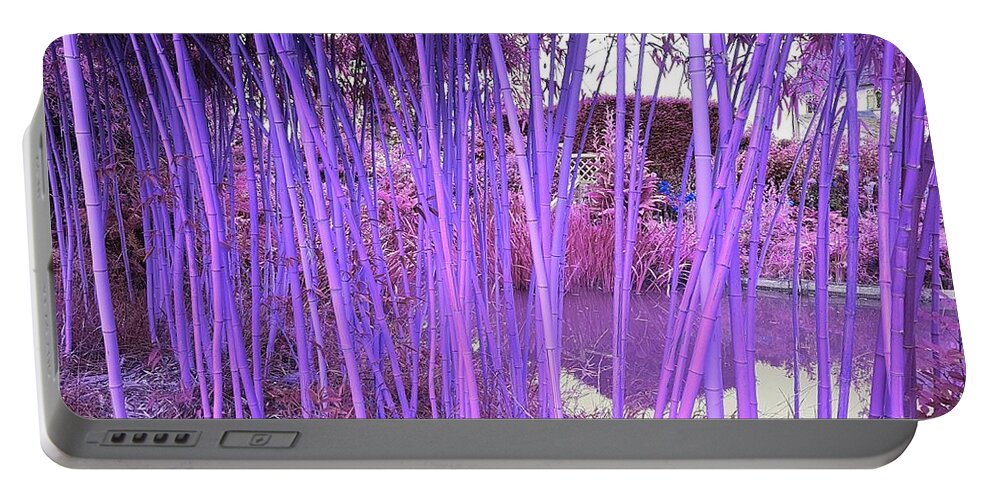 Fantasy Portable Battery Charger featuring the photograph Skinny Bamboo in Violet by Rowena Tutty