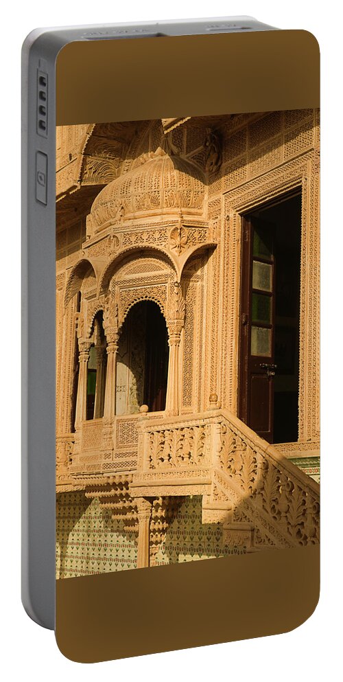 Exclusive Portable Battery Charger featuring the photograph SKN 1319 Exclusive Jharokha by Sunil Kapadia