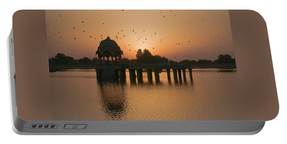 Sunrise Portable Battery Charger featuring the photograph SKN 1372 Sunrise Flight by Sunil Kapadia