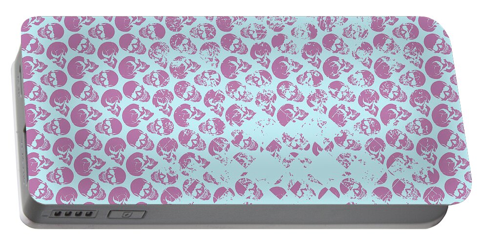 Abstract Portable Battery Charger featuring the digital art Skull Art background - BP2 by Xrista Stavrou