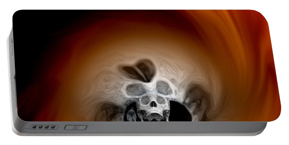 Colors Portable Battery Charger featuring the painting Skull Scope 3 by Adam Vance