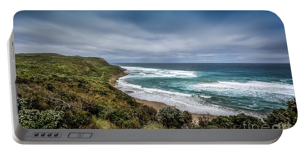 Coast Portable Battery Charger featuring the photograph Sky Blue Coast by Perry Webster