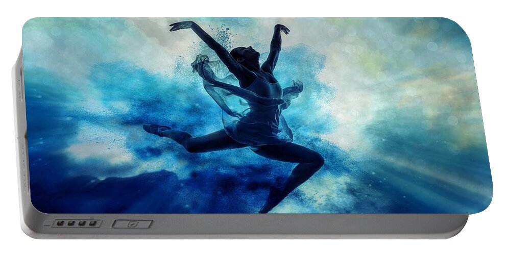 Dancer Portable Battery Charger featuring the digital art Sky dancer 2 by Lilia S