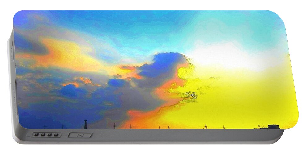 Sky Portable Battery Charger featuring the digital art Sky by Kumiko Izumi
