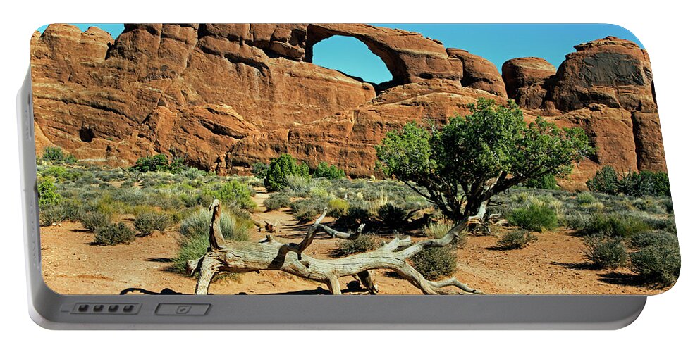 Arches National Park Portable Battery Charger featuring the photograph Skyline Arch by Fred Stearns