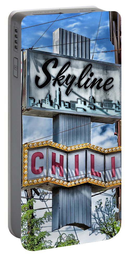 Cincinnati Portable Battery Charger featuring the photograph Skyline Chili #1 by Stephen Stookey