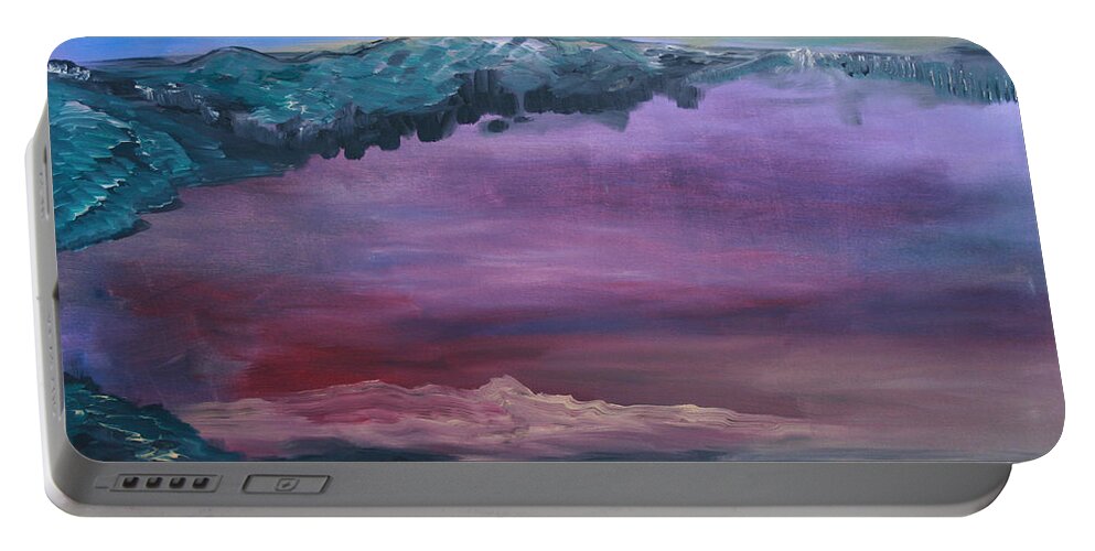 Skyview 1 Portable Battery Charger featuring the painting Skyview 1 by Obi-Tabot Tabe