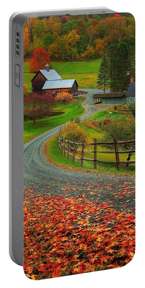 Vermont Portable Battery Charger featuring the photograph Sleepy Hollow Farm by Steve Brown