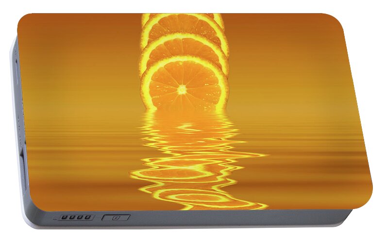 Fresh Fruit Portable Battery Charger featuring the photograph Slices Orange Citrus Fruit by David French