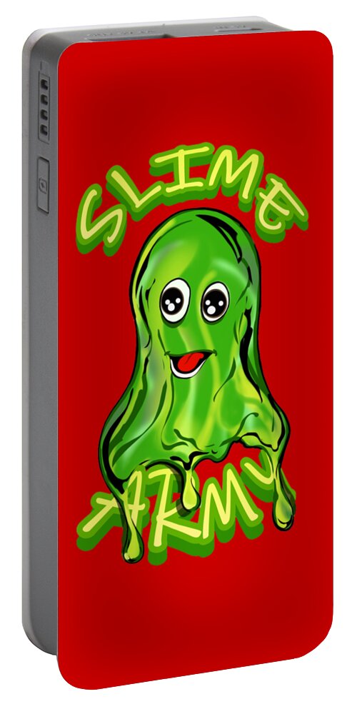 Alien Portable Battery Charger featuring the digital art Slime Army by Demitrius Motion Bullock