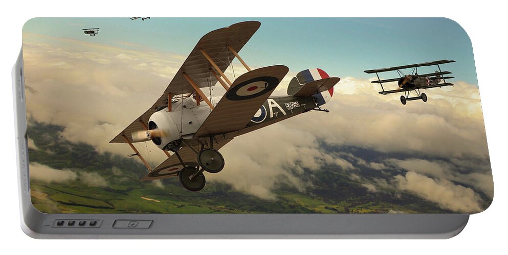 Wwi Portable Battery Charger featuring the digital art Slipping The Reaper by Mark Donoghue