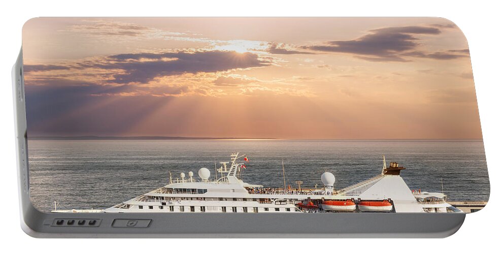 Cruise Portable Battery Charger featuring the photograph Small luxury cruise ship by Elena Elisseeva