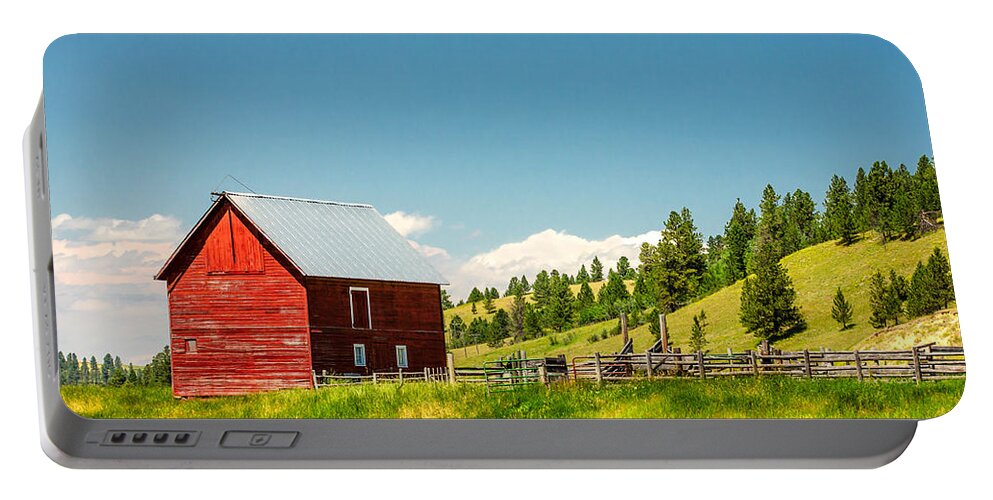 Red Portable Battery Charger featuring the photograph Small Red Shed by Todd Klassy
