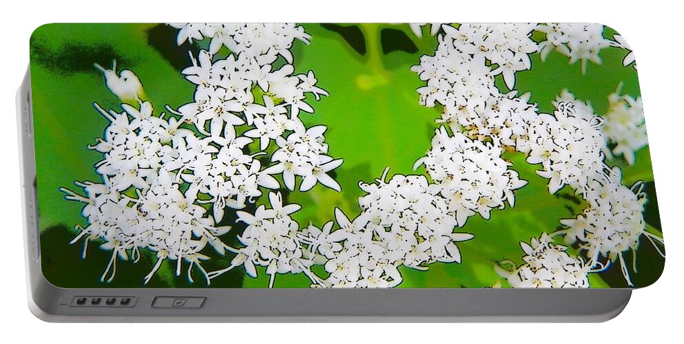 Flower Flowers Photo Photograph Photographs Photographic White Craig Walters A An The Plant Plants Portable Battery Charger featuring the digital art Small White Flowers by Craig Walters