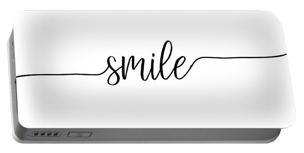 Inspirational+art Portable Battery Charger featuring the digital art Smile by Jaime Friedman