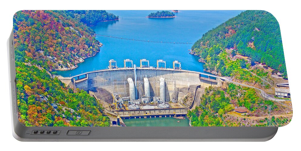 Smith Mountain Lake Dam Portable Battery Charger featuring the photograph Smith Mountain Lake Dam by The James Roney Collection