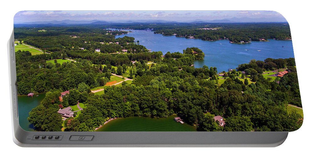 Landscape Portable Battery Charger featuring the photograph Smith Mountain Lake Summertime by Star City SkyCams