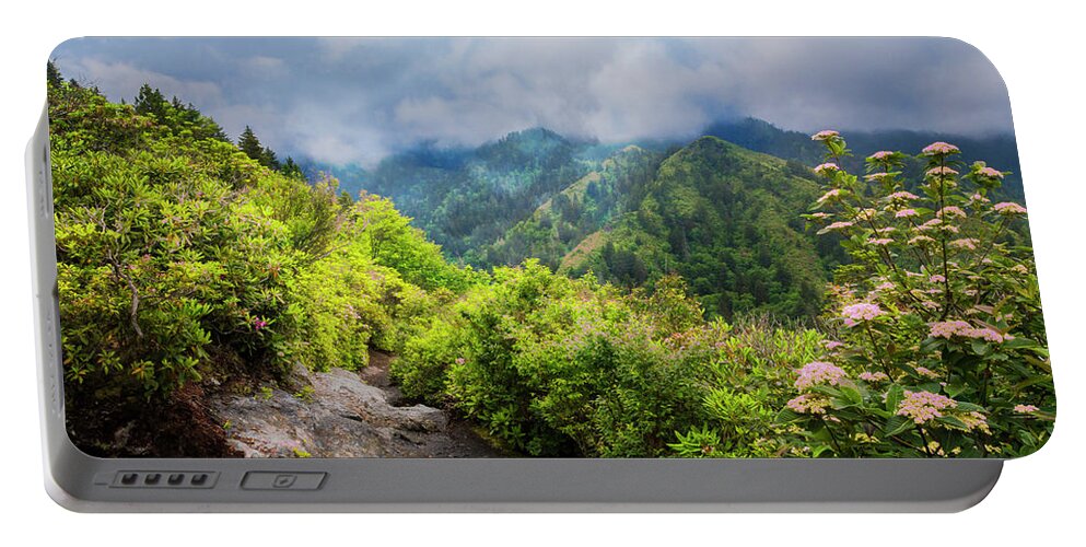 Appalachia Portable Battery Charger featuring the photograph Smoky Mountain Overlook by Debra and Dave Vanderlaan
