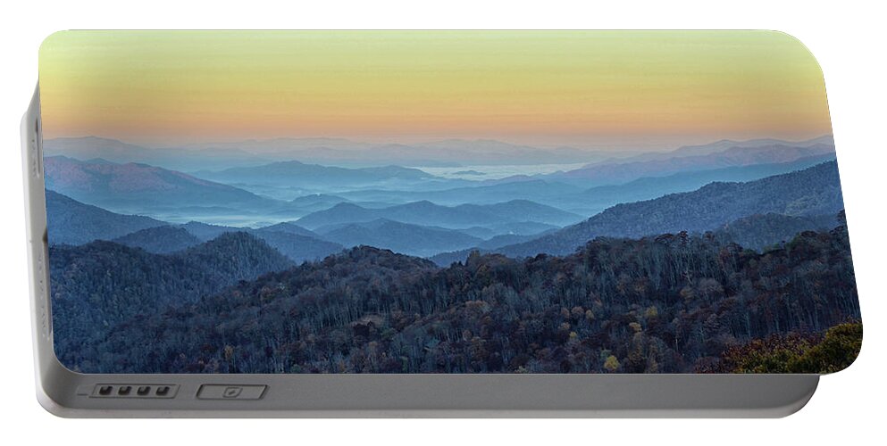 Smoky Portable Battery Charger featuring the photograph Smoky Mountains by Nancy Landry