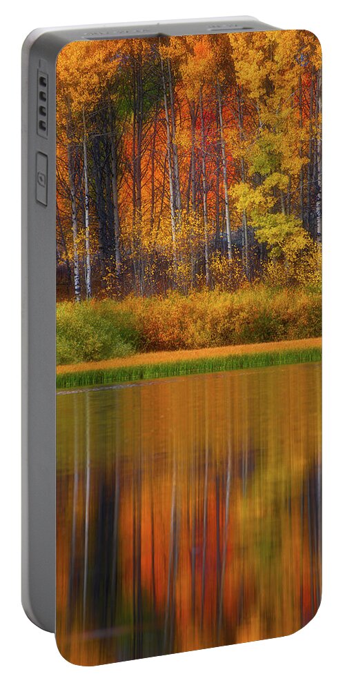 Wyoming Portable Battery Charger featuring the photograph Snake River Fall Colors by Darren White