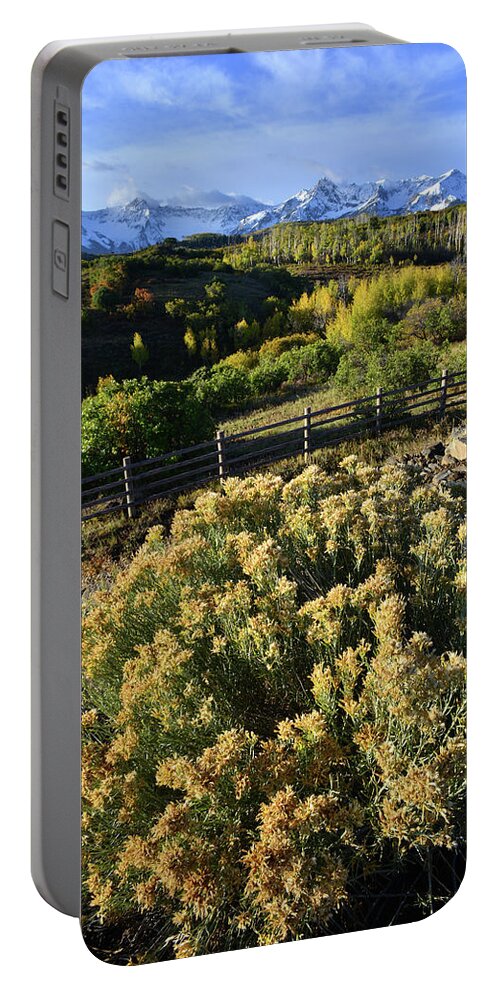 Colorado Portable Battery Charger featuring the photograph Sneffels Range from Dallas Divide by Ray Mathis