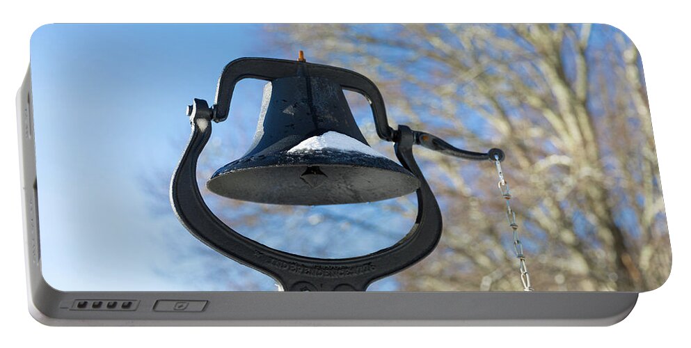 Bell Portable Battery Charger featuring the photograph Snow Covered Bell by D K Wall