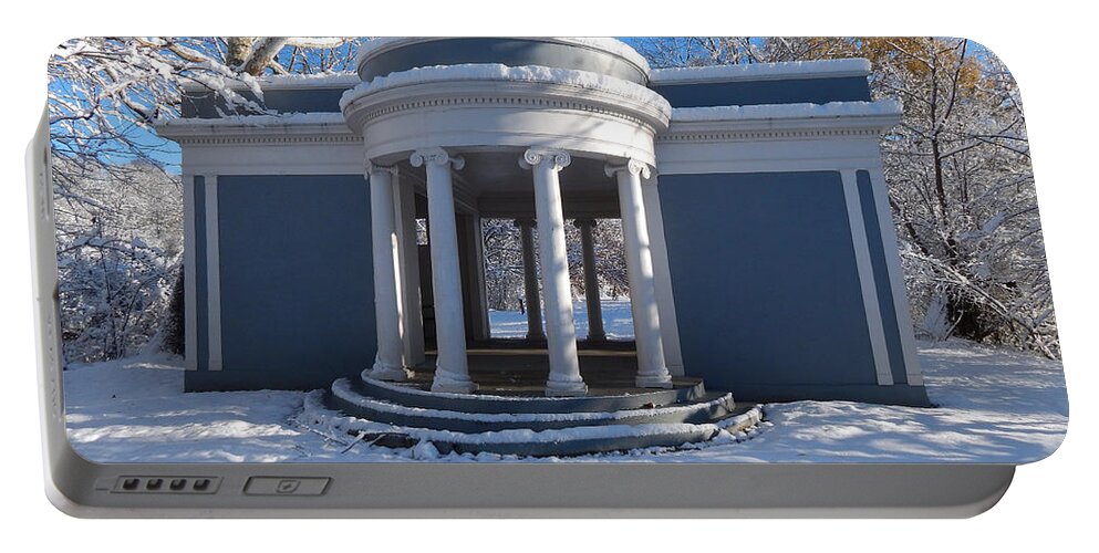 Pantheon Portable Battery Charger featuring the photograph Snow Covered Pantheon by Phil Perkins