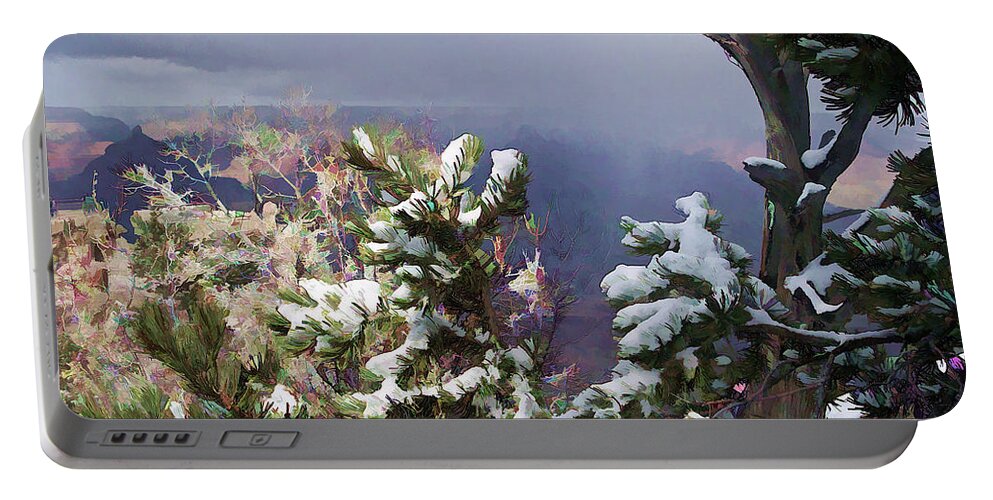 Snow Portable Battery Charger featuring the photograph Snow in the Canyon by Roberta Byram