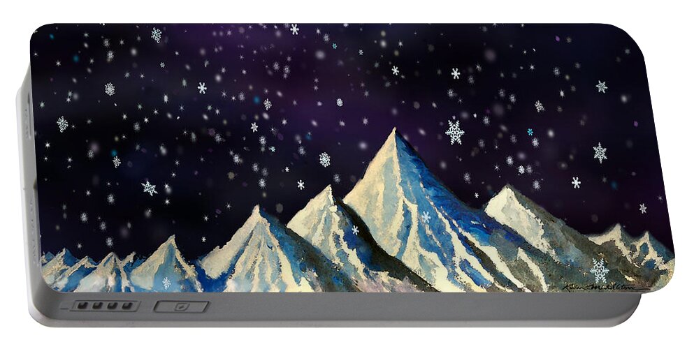 Star Portable Battery Charger featuring the digital art Snowfakes by Kevin Middleton