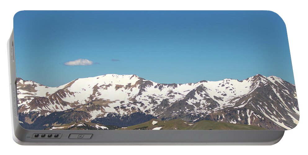 Rocky Portable Battery Charger featuring the photograph SnowTop Mountains by Sean Allen