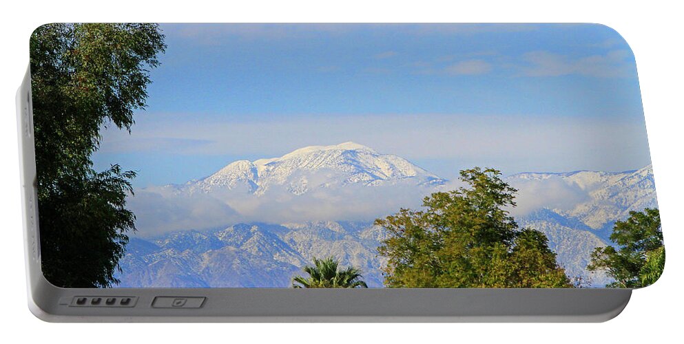 Sky Portable Battery Charger featuring the photograph Snowy Peaks by Shoal Hollingsworth