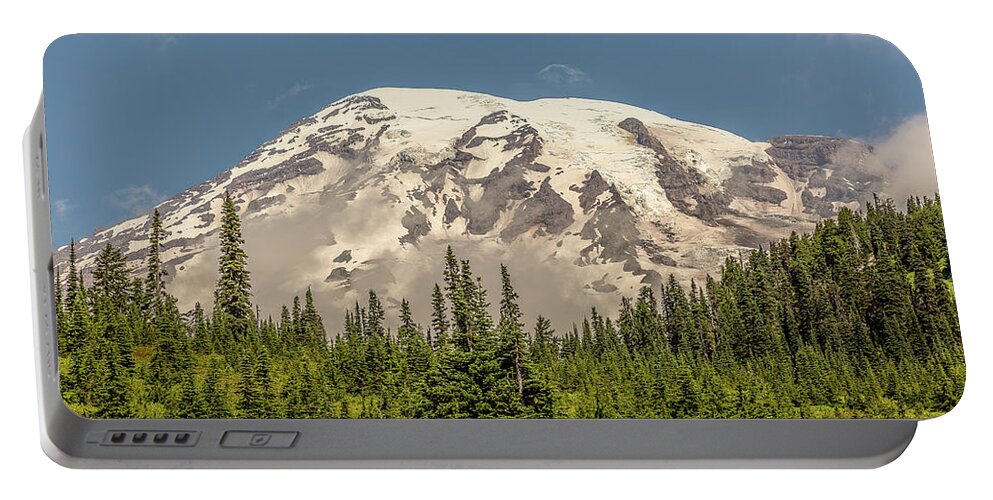 Mountains Portable Battery Charger featuring the photograph Snowy Rainier by Mark Joseph