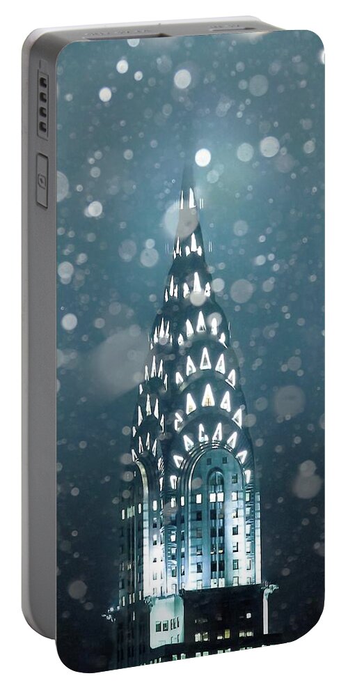 New York City Portable Battery Charger featuring the photograph Snowy Spires by Az Jackson