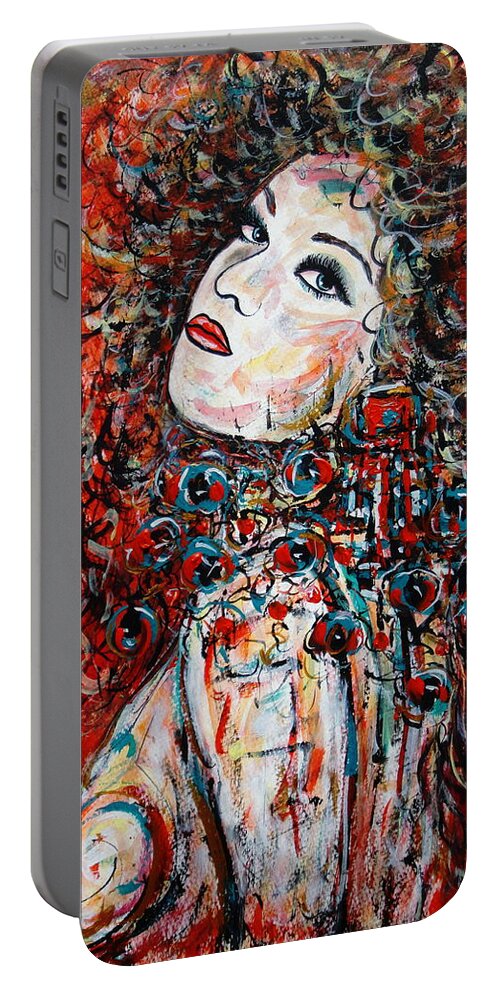 Expressionism Portable Battery Charger featuring the painting So What by Natalie Holland