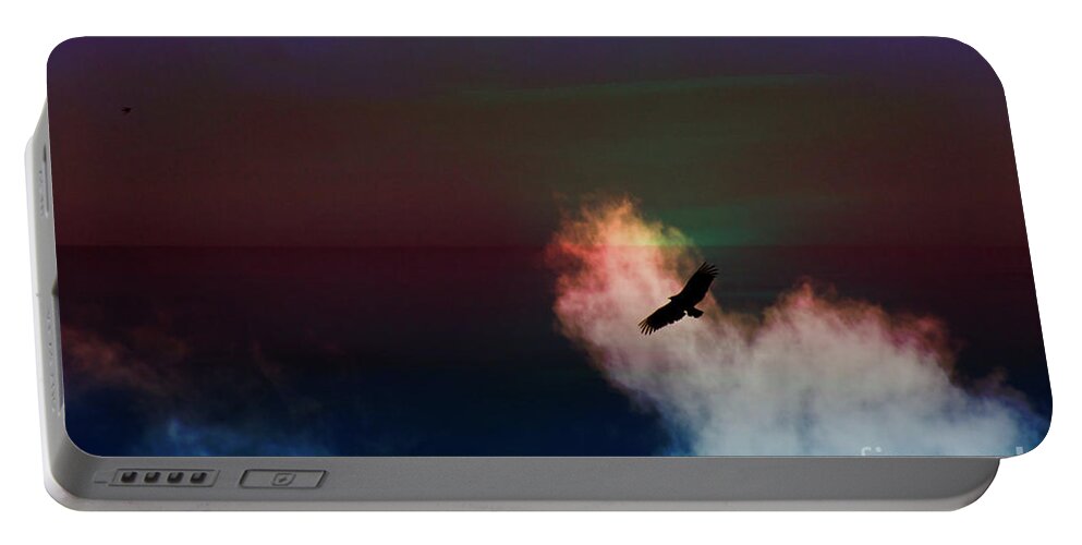 Buzzard Portable Battery Charger featuring the photograph Soaring, Soaring by Al Bourassa