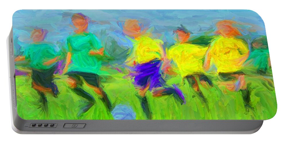 Soccer Portable Battery Charger featuring the digital art Soccer 3 by Caito Junqueira