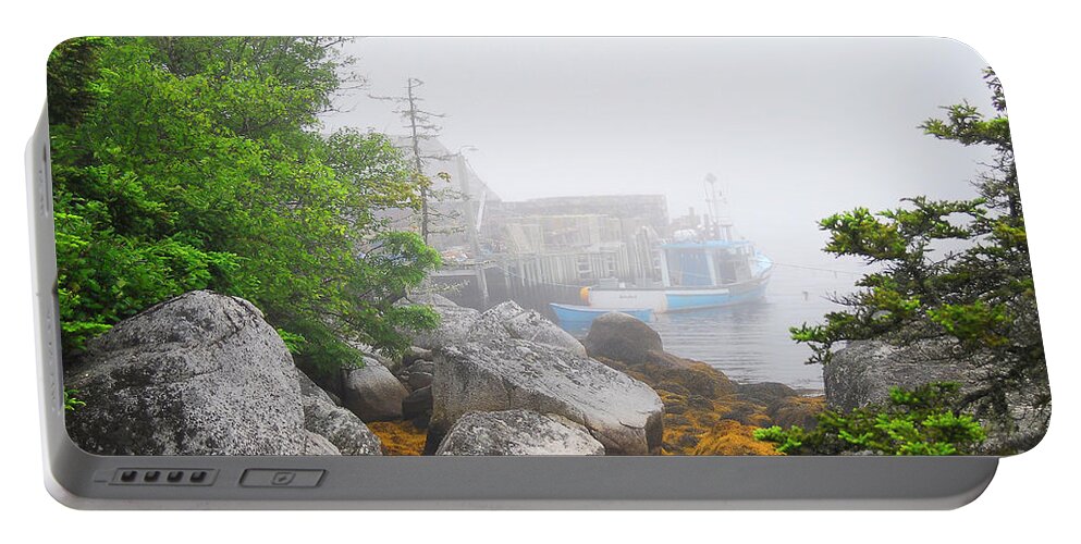 Aspotogan Peninsula Portable Battery Charger featuring the photograph Socked In by Stephanie Petter Garrett