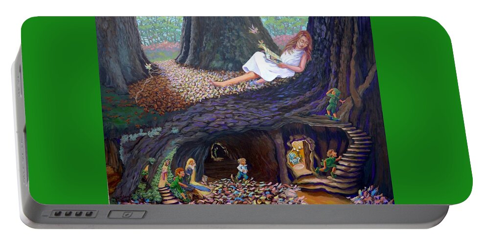 Children Portable Battery Charger featuring the painting Sofie's Dream by Jeanette Jarmon