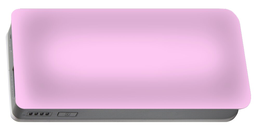 Solid Colors Portable Battery Charger featuring the digital art Soft Pink Color Decor by Garaga Designs