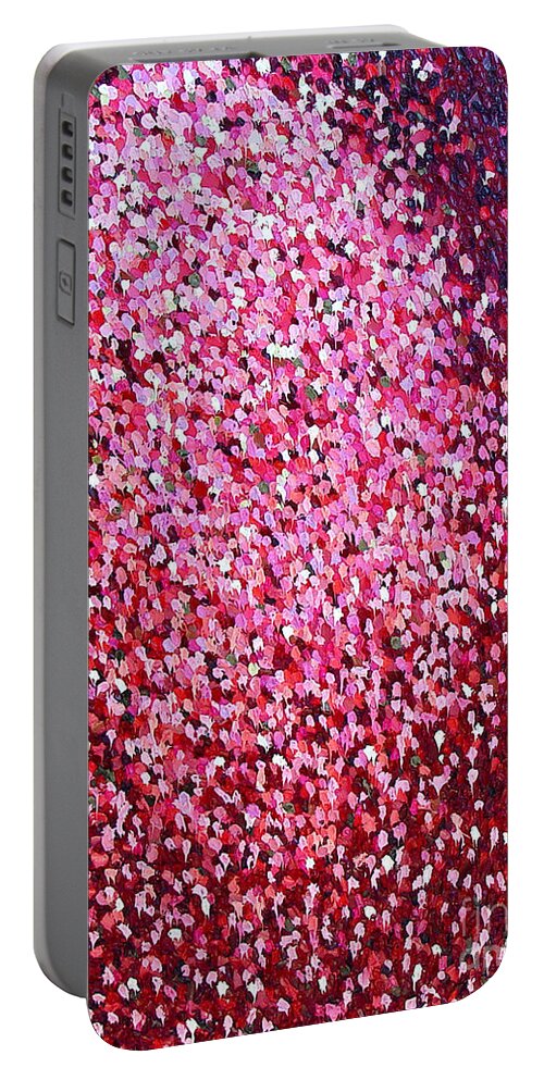 Red Portable Battery Charger featuring the painting Soft Red Trust by Dean Triolo