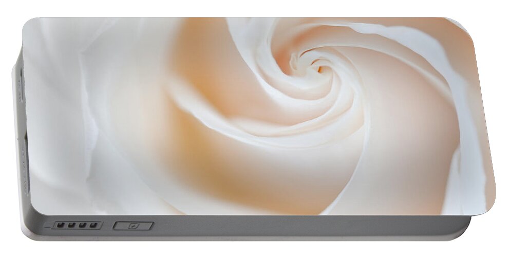White Roses Portable Battery Charger featuring the photograph Soft Swirls by Susan Candelario
