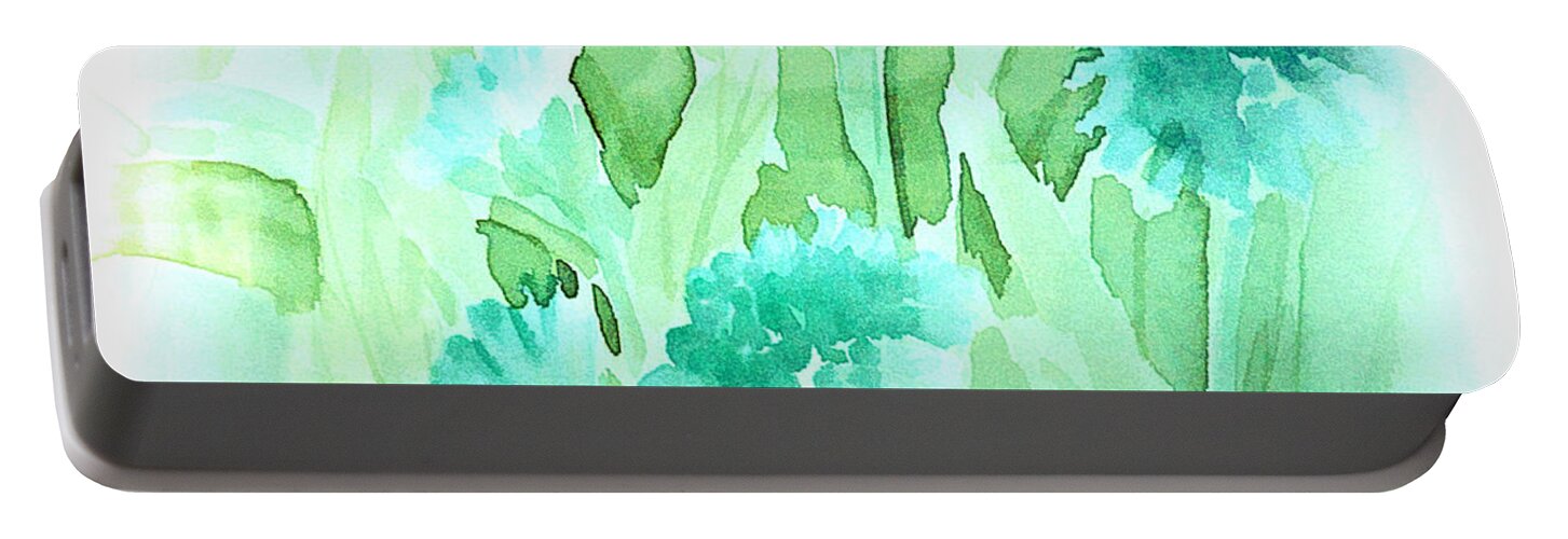 Watercolor Portable Battery Charger featuring the painting Soft Watercolor Floral by Judy Palkimas